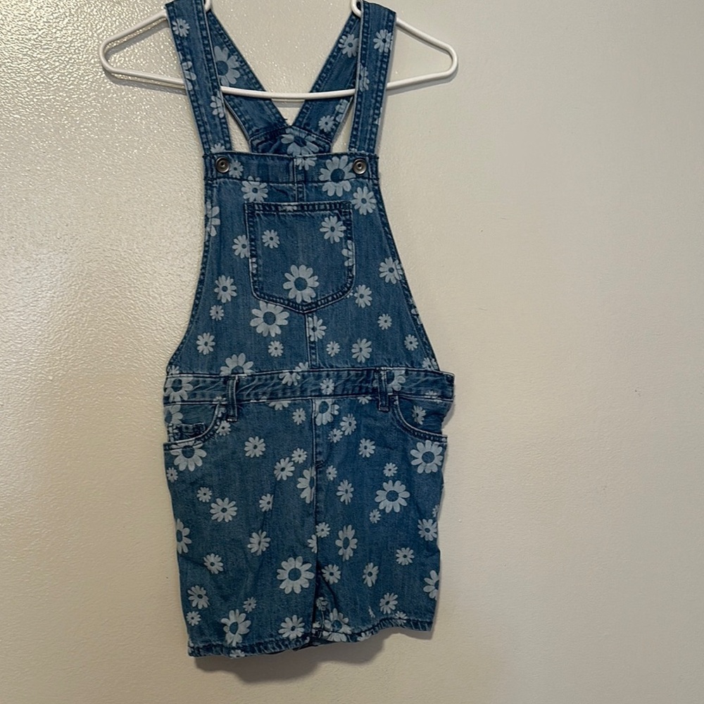 Kids Denim Floral Overalls